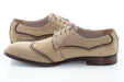 Taupe Suede Wingtip Lace-Ups