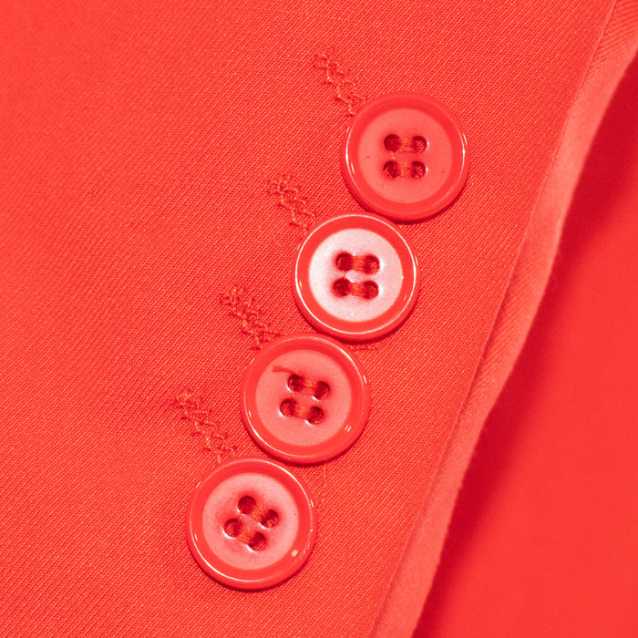 Men's Coral Orange 3-Piece Slim-Fit Suit