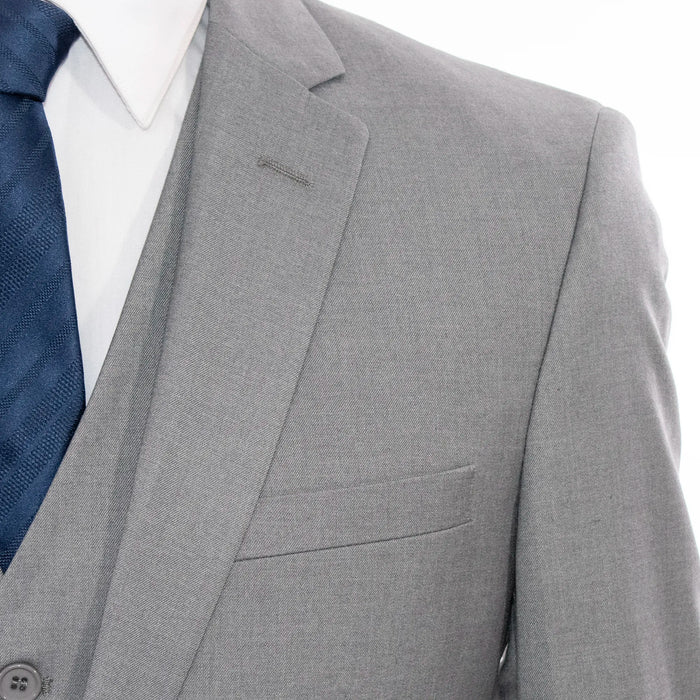 Gray Stretch 3-Piece Slim-Fit Suit
