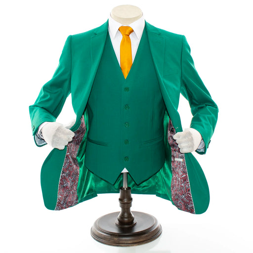 Men's Kelly Green 3-Piece Slim-Fit Suit