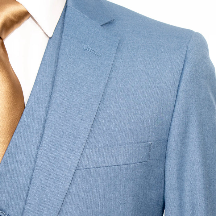 Ocean Blue Stretch 3-Piece Slim-Fit Suit