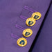 Men's Purple 2-Piece Tailored-Fit Suit With Peak Lapels And Gold Buttons