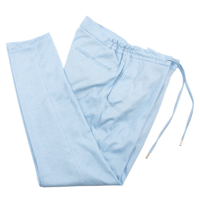 Light Blue Cotton Single-Breasted 2-Piece Slim-Fit Suit