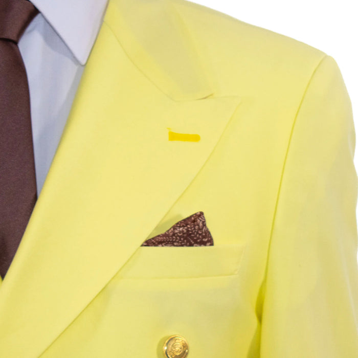 Canary Yellow Double-Breasted 2-Piece Slim-Fit Suit