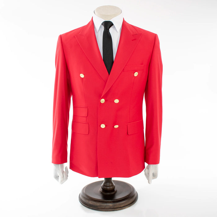 Red Double-Breasted 2-Piece Slim-Fit Suit