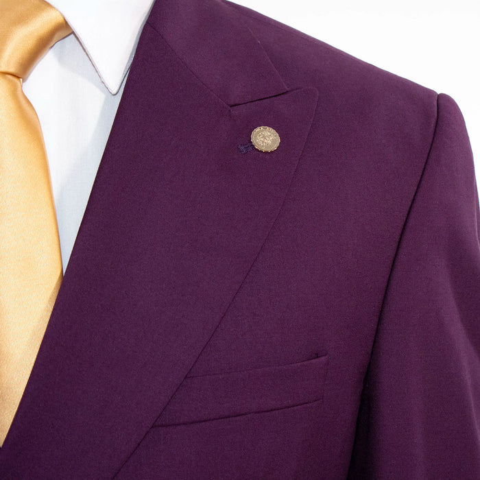 Eggplant Double-Breasted 2-Piece Slim-Fit Suit