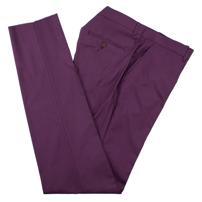 Eggplant Double-Breasted 2-Piece Slim-Fit Suit