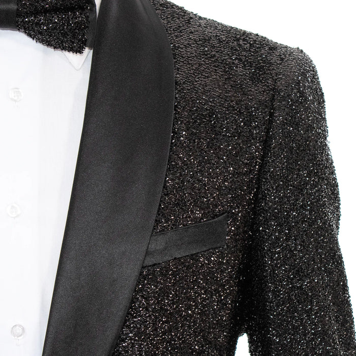 Men's Sparkling Black 2-Piece Slim-Fit Tuxedo