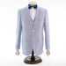 Men's Blue Seersucker 3-Piece Tailored-Fit Suit