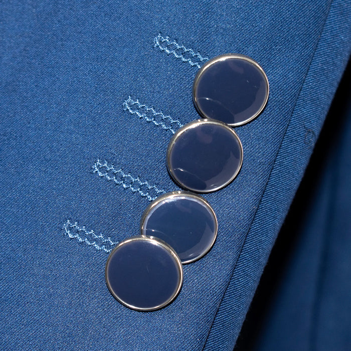 Blue 2-Piece Slim-Fit Suit With Interchangeable Shawl Lapels