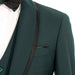 Black Trim on Hunter Green Stretch 3-Piece Slim-Fit Tuxedo