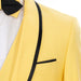 Black Trim on Yellow Stretch 3-Piece Slim-Fit Tuxedo