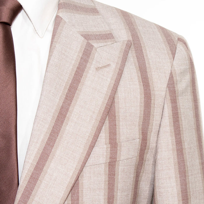Sand Multitrack Stripe 3-Piece Tailored-Fit Suit