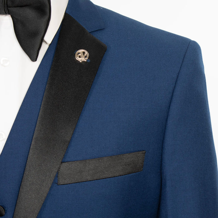 Sapphire 3-Piece Tailored-Fit Tuxedo with Black Notch Lapel