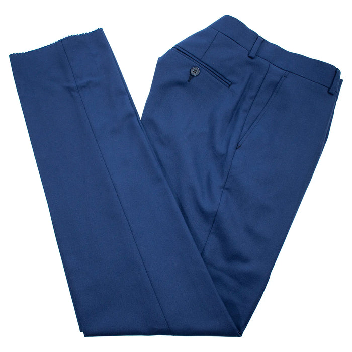 Navy Blue and White Plaid 3-Piece Slim-Fit Suit