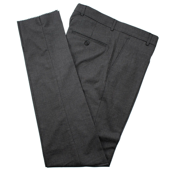 Dark Gray and Tan Plaid 3-Piece Slim-Fit Suit