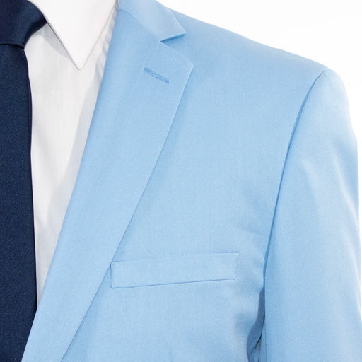 Men's Light Blue Slim-Fit Suit With Notch Lapels