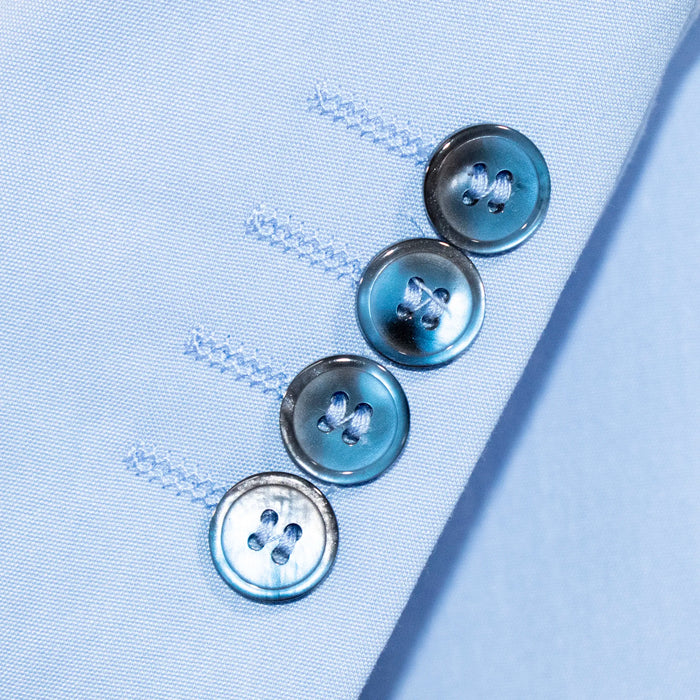 Men's Light Blue Slim-Fit Suit With Notch Lapels