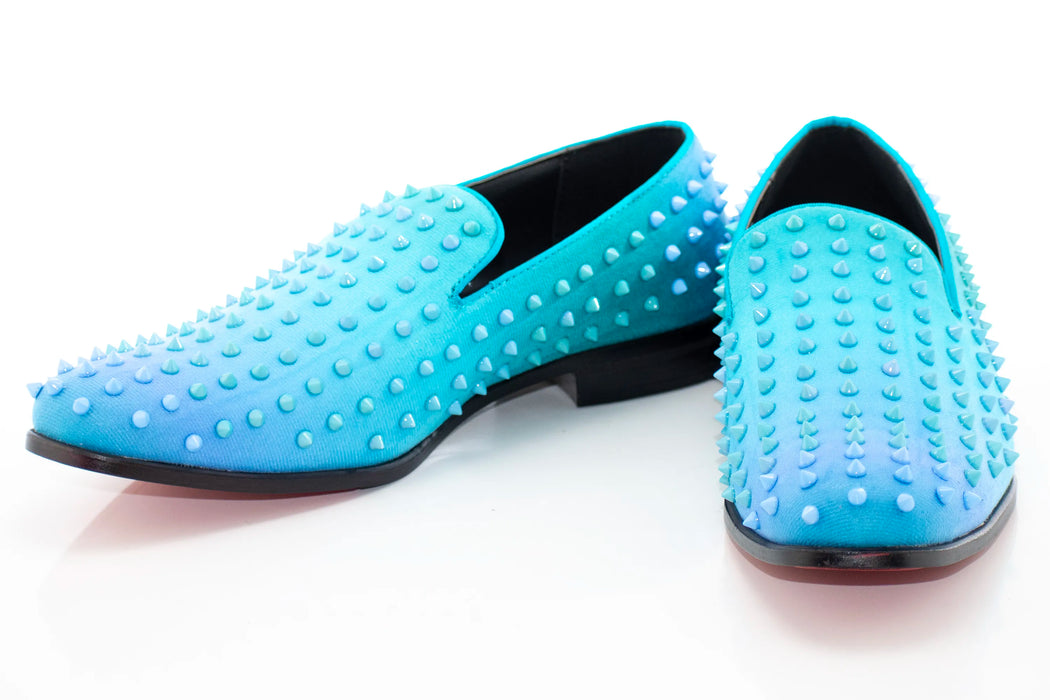 Turquoise Ombre Spiked Dress Loafer