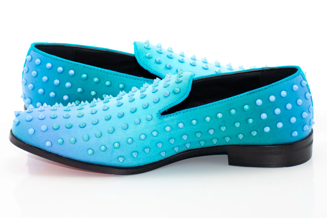Turquoise Ombre Spiked Dress Loafer