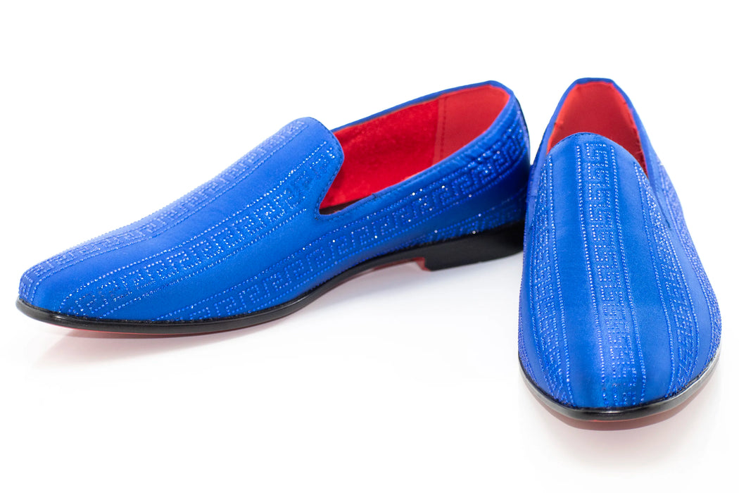 Men's Blue Grecian Rhinestone Dress Loafer