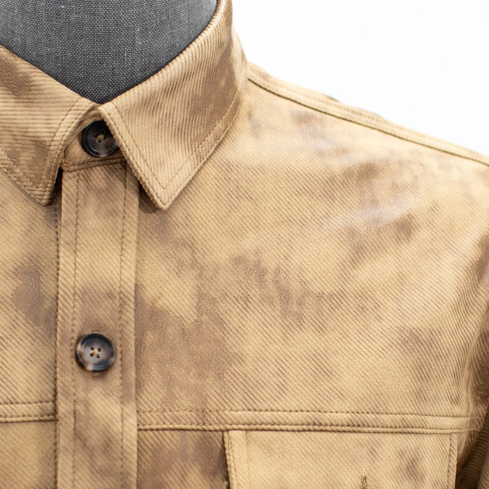 Camel Vegan Leather Dress Shirt