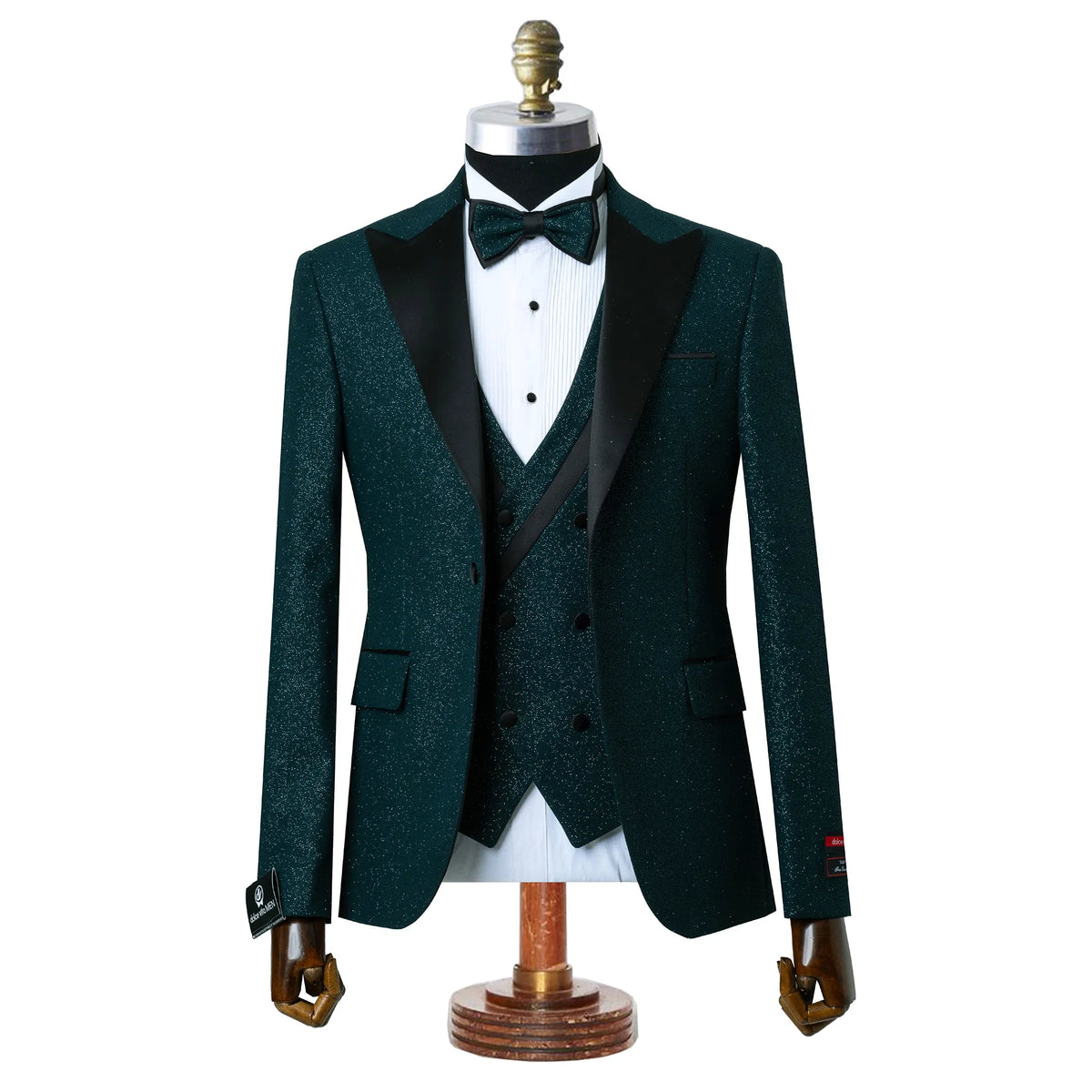 Dante | Forest Green Glitter 3-Piece Tailored-Fit Tuxedo — dolce vita MEN