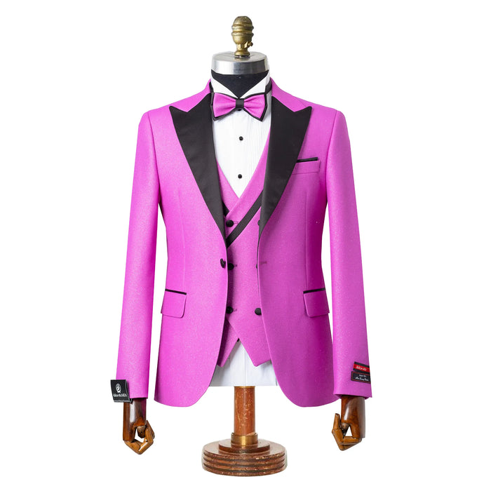 Dante | Fuchsia Glitter 3-Piece Tailored-Fit Tuxedo