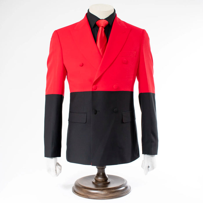 Red & Black Double-Breasted 2-Piece Tailored-Fit Suit