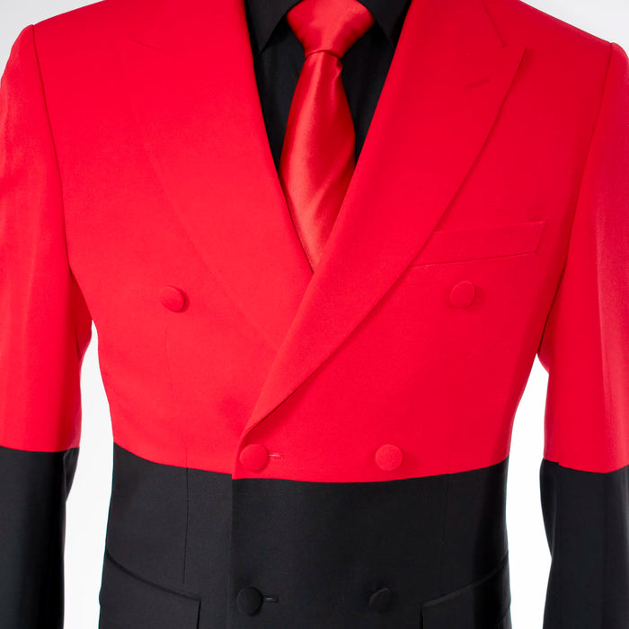 Red & Black Double-Breasted 2-Piece Tailored-Fit Suit