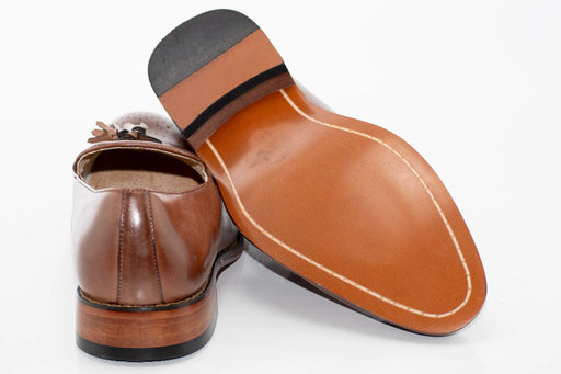 Cognac Tasseled Dress Loafers