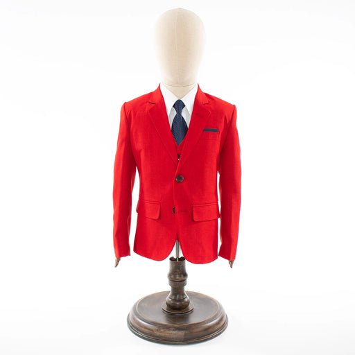 Kids' Red Twill 3-Piece Suit 