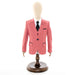 Ruby Red Twill Kids' Suit With Peak Lapels