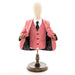 Ruby Red Twill Kids' Suit With Peak Lapels