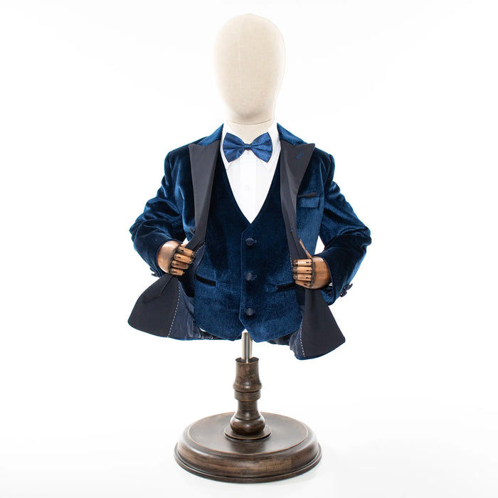 Sapphire Velvet Double-Breasted 3-Piece Kids' Tuxedo