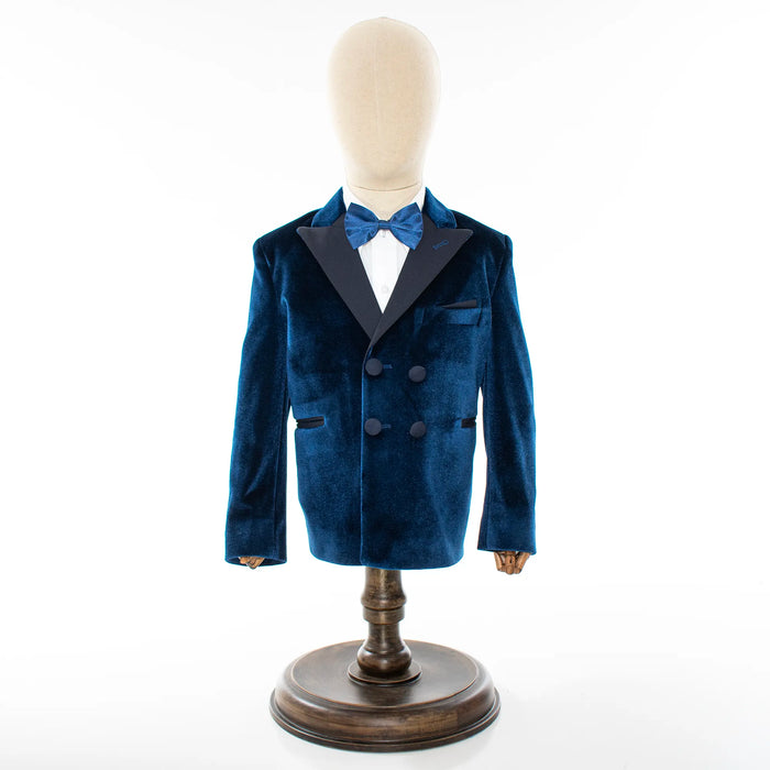 Sapphire Velvet Double-Breasted 3-Piece Kids' Tuxedo