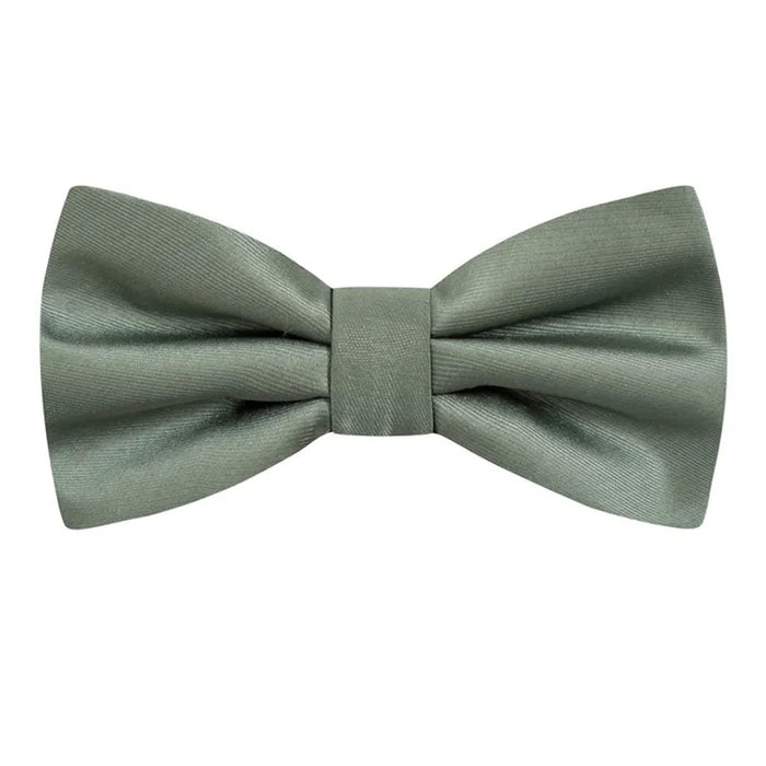 Solid Pre-Tied Bow Tie with Matching Handkerchief