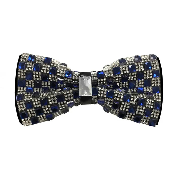 Jeweled Plaid Bow Tie