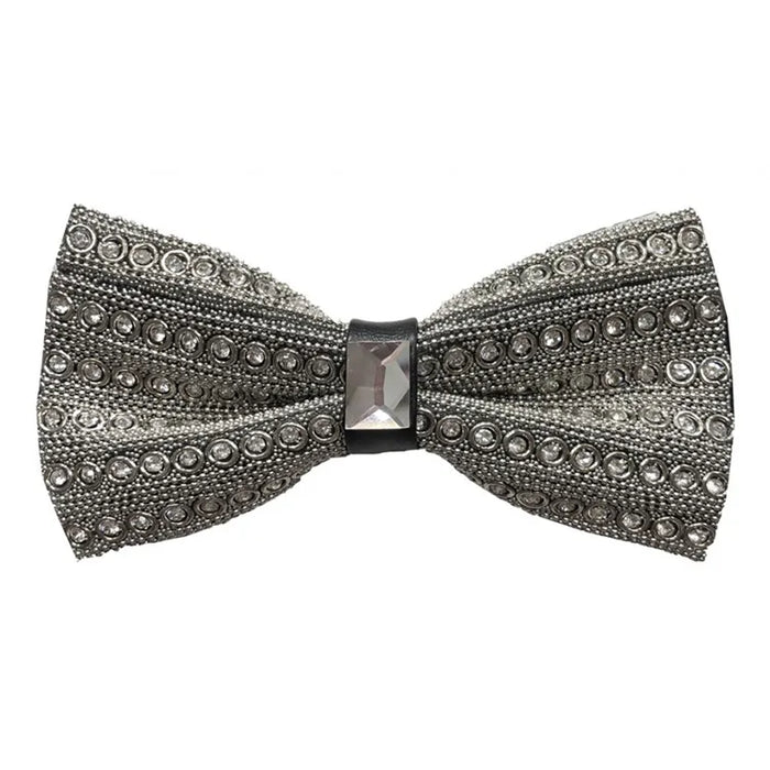 Metallic Jeweled Bow Tie