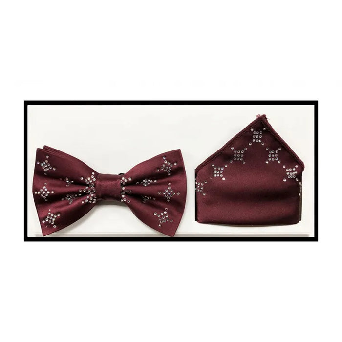 Patterned Rhinestone Bow Tie and Hanky