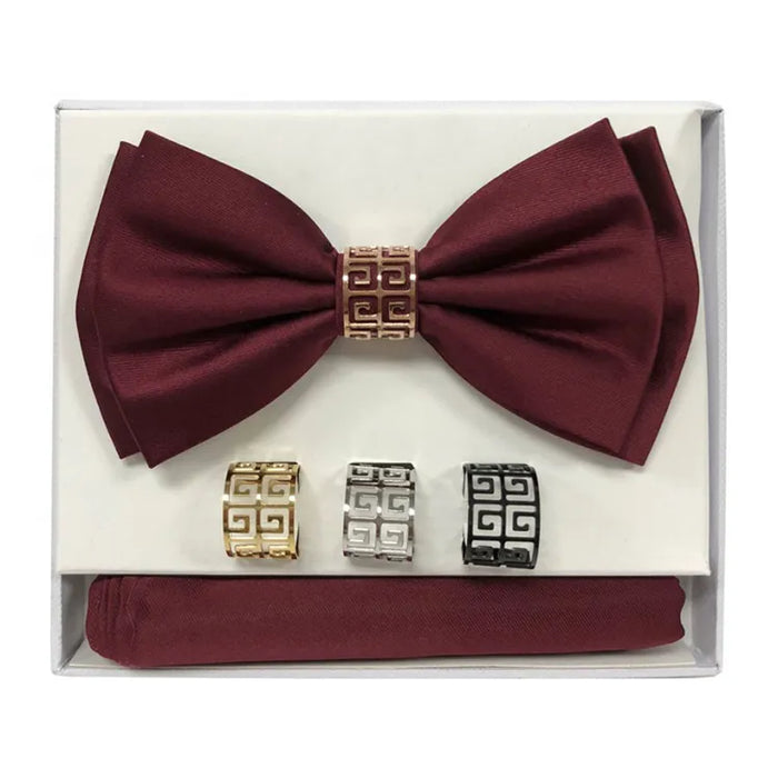 Stunning Ring Bow Tie with Matching Hanky