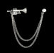 Jeweled Trumpet Chain Brooch Lapel Pin
