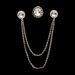 Silver Collar Chain with Button Cover