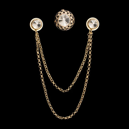 Gold Collar Chain with Button Cover