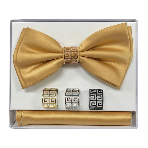 Gold Bow Tie with Matching Hanky
