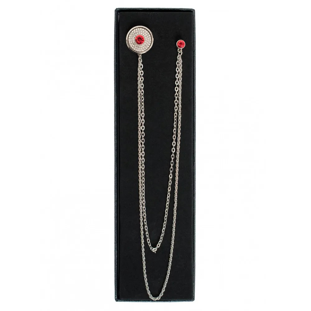 Long Chain Jeweled Brooch Lapel Pin — dolce vita MEN