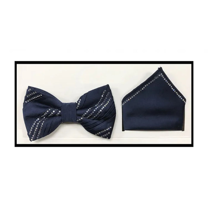 Rhinestone Studded Bow Tie and Hanky