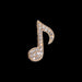 Rhinestone Encrusted Musical Note Lapel Pin