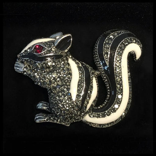 Rhinestone Encrusted Squirrel Lapel Pin