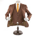 Men's Brown 3-Piece Wool Suit - Vest